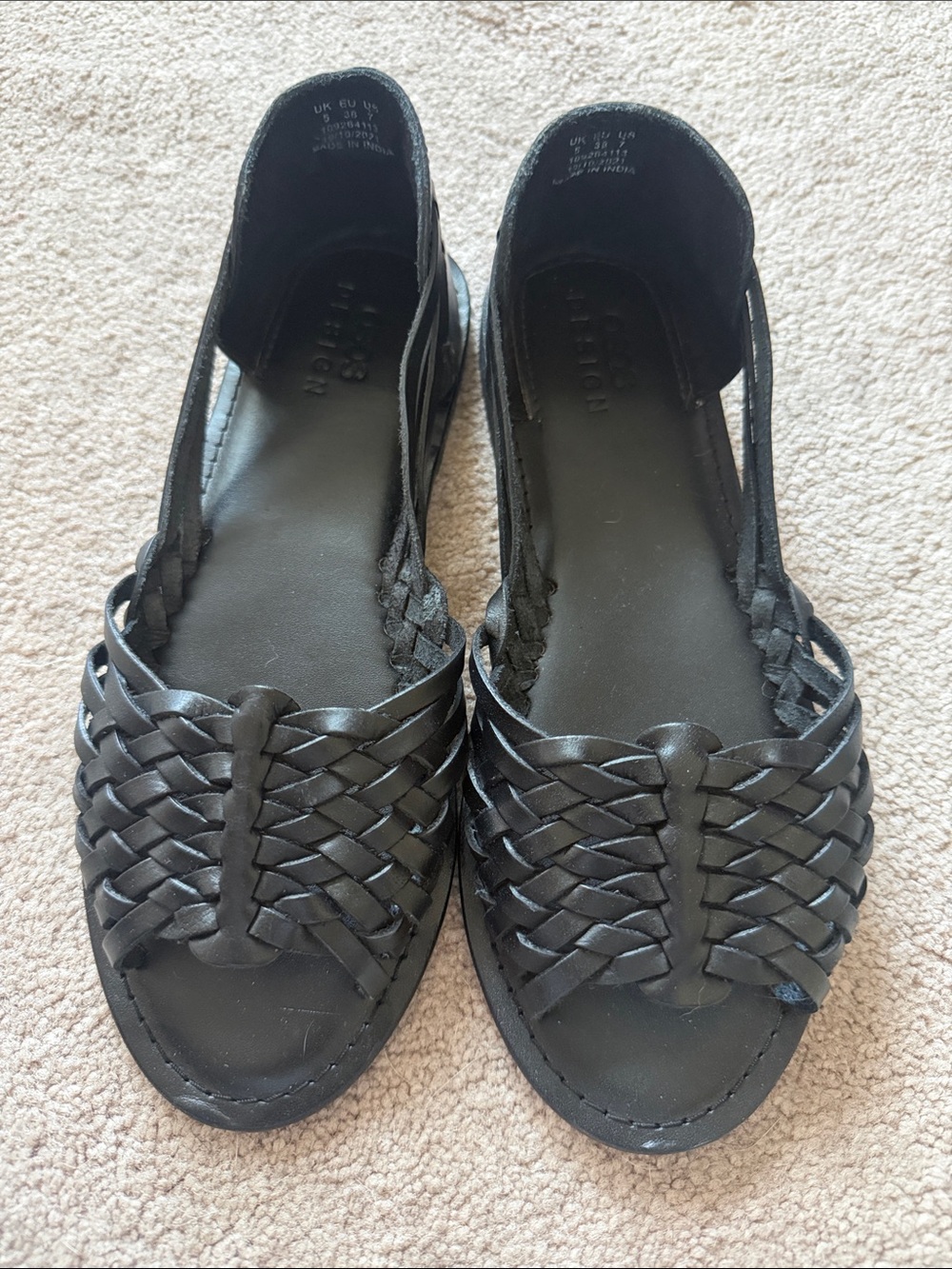 ASOS Black Woven Slingback Sandals